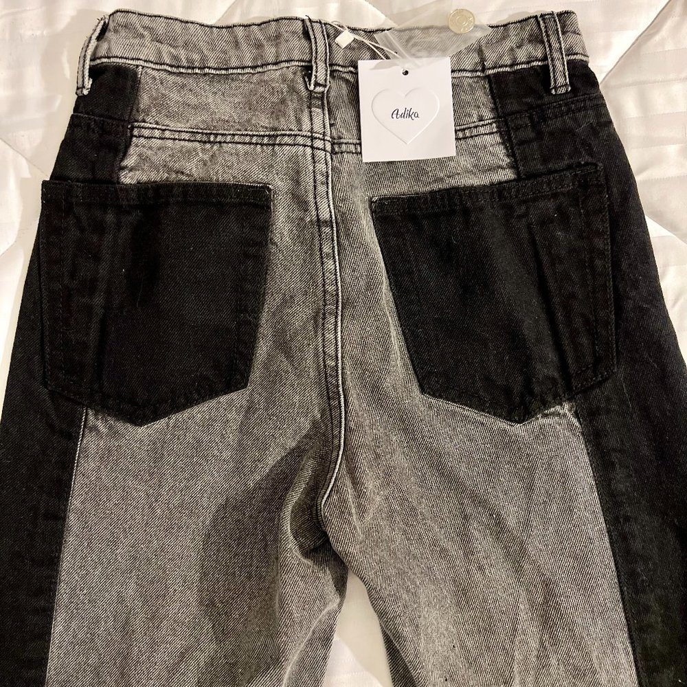 (NWT) ADIKA Nori Color Block Jeans in Black/Grey Size XS